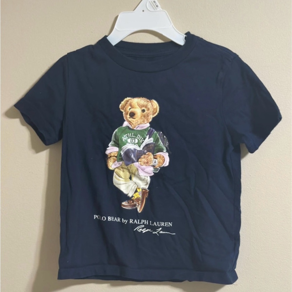 Ralph Lauren Navy Polo Bear Kids Tee